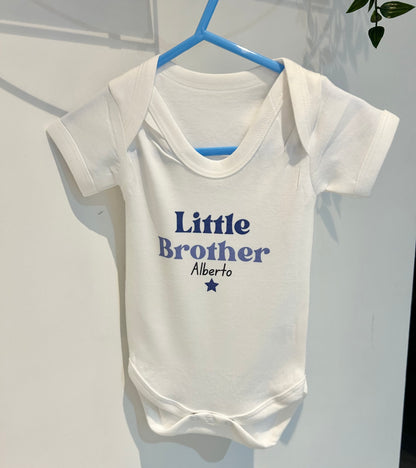 Personalised Big Brother T-Shirt, Little Brother T-Shirt, Baby Bodysuit Vest, Children's T-Shirt, Bodysuit, Brothers, Siblings, New Brother