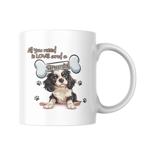 All You Need Is Love And A Spaniel Mug, Spaniel Dog Gift, Dog Lover Mug, Cute Dog Quote Cup, Pet Mum Gift, Funny Dog Mug