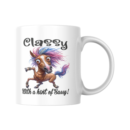 Classy With A Hint Of Sassy Mug, Funny Coffee Mug, Sarcastic Mug, Humour Mug, Novelty Mug, Gift For Her, Office Desk Mug