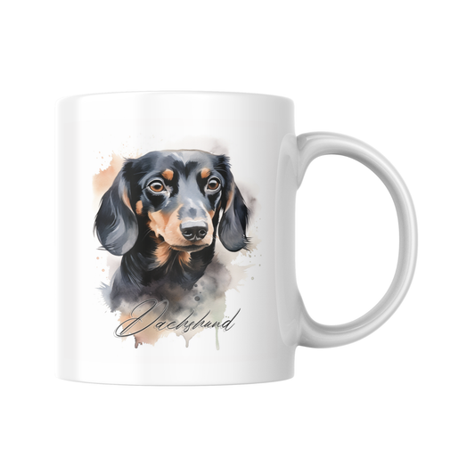 Dachshund Watercolour Mug, Dachshund Dog Gift, Dog Lover Mug, Cute Dog Art Cup, Pet Mum Gift, Funny Dog Mug, Dog Coffee Cup