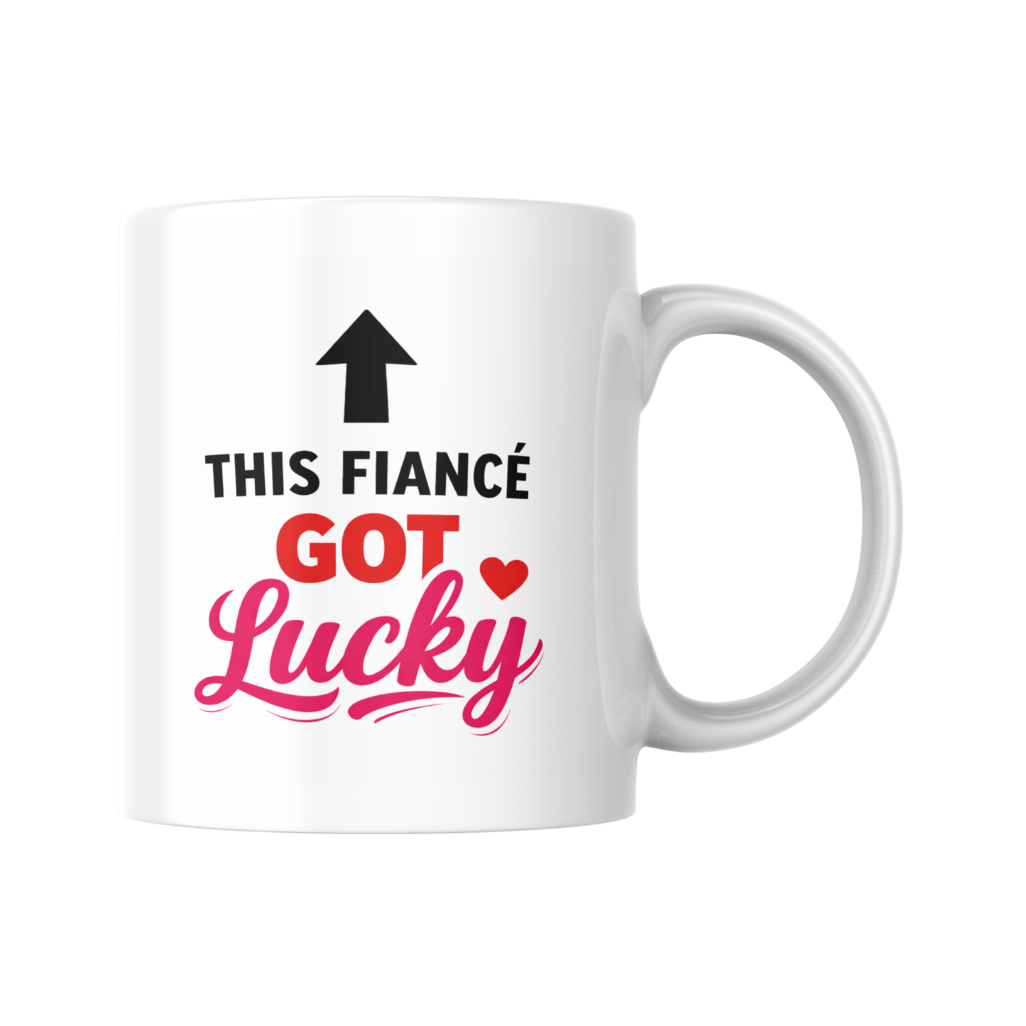 This Fiance Got Lucky Mug, Funny Engagement Gift, Groom To Be Present, Bride Gift From Fiance, Wedding Countdown Cup, Novelty Coffee Mug