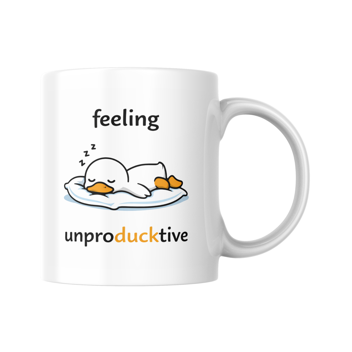 Feeling Unproducktive Mug, Funny Duck Mug, Lazy Duck Coffee Cup, Duck Pun Mug, Funny Work Mug, Cute Duck Gift, Office Humor Mug, Animal Pun