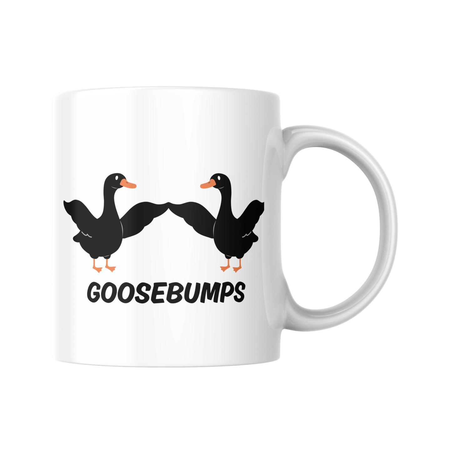 Goosebumps Mug – Funny Goose Fist Bump Coffee Cup – Cute Animal Pun Gift – Quirky Bird Lover Mug – Cute Cartoon Goose Drinkware