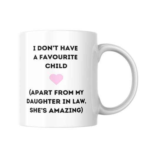 Favourite Funny Child Mug, Daughter In Law, Drinkware, For Her, Mother In Law, In Laws Gift, Best Daughter, Husbands Mum, Mummy In Law