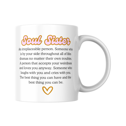 Soul Sister Mug, Soul Sisters, Best friends, Coffee Mug, Drinkware, Tea, Sisters, Friend, Besties, For Her, Friendship, Friends