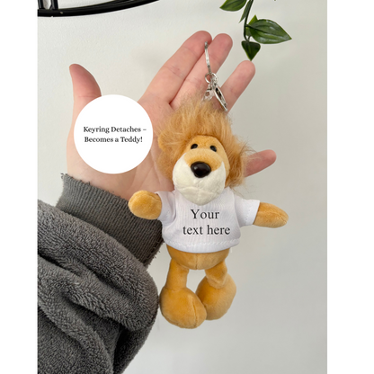 Custom Lion Keyring, Keyring Gift, Lion Gift, Lion Present, Custom Text Keyring, Personalised Lion Keyring, Gift For Her