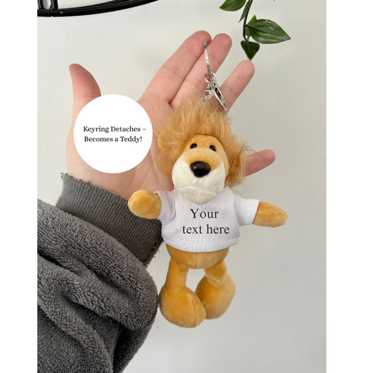 Custom Lion Keyring, Keyring Gift, Lion Gift, Lion Present, Custom Text Keyring, Personalised Lion Keyring, Gift For Her