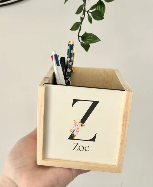 Custom Name Pen Pot, Pencil Pot, Wooden Stationary Pot, Pen Tidy, Childs Present, Adult Present, Stationary Gift, Crayon Pot, Desk Tidy