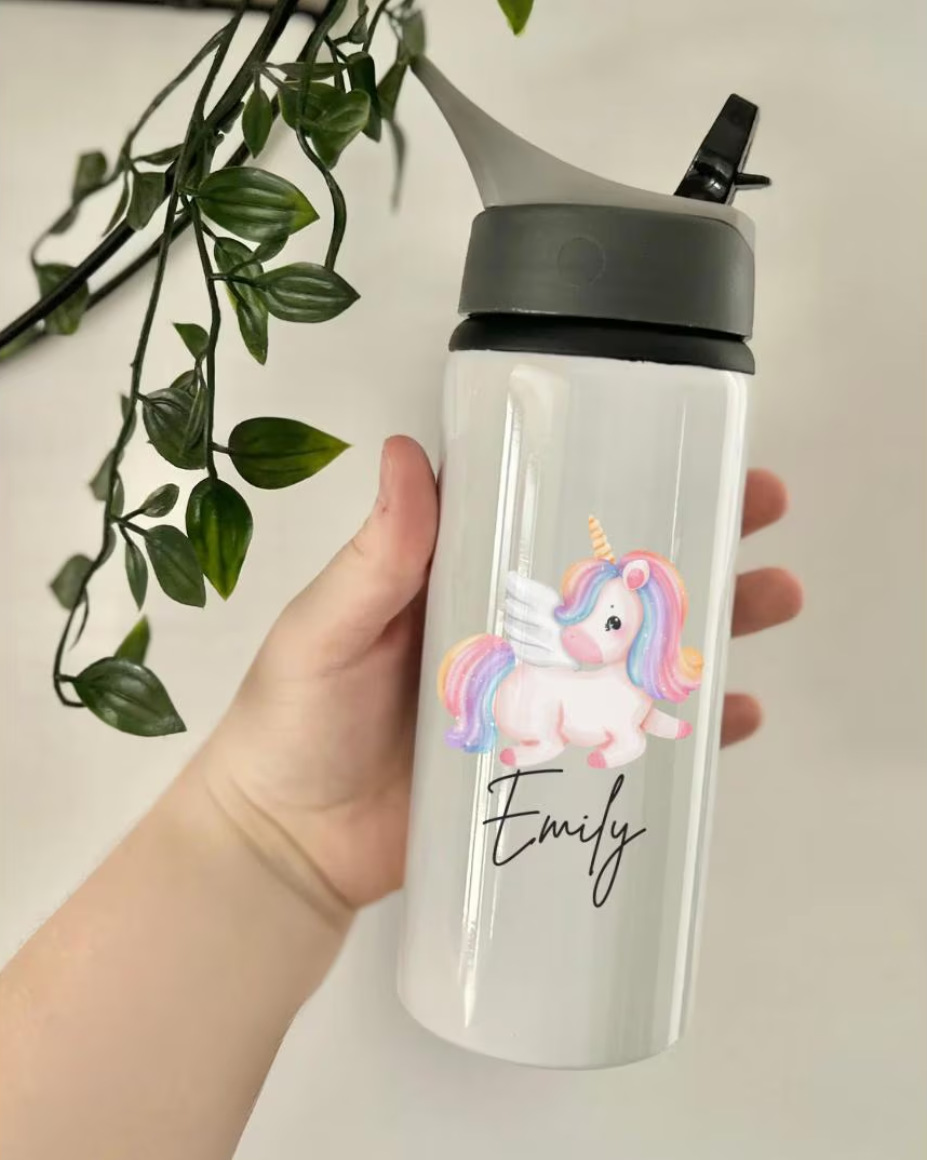 Unicorn Personalised Bottle, School Bottle, Unicorn Bottle, Kids Bottle, Drink Bottle, Unicorn Style, Water Bottle, Pink Unicorn