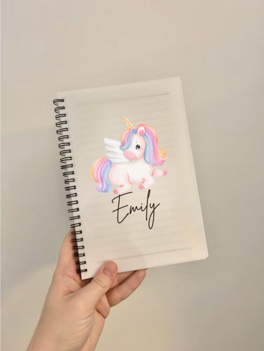 Custom Unicorn Notebook, A5 Size, Name Style, Named Gift, Name Present, Stationary, Notebook, Personalised Notebook, School Book, Unicorn