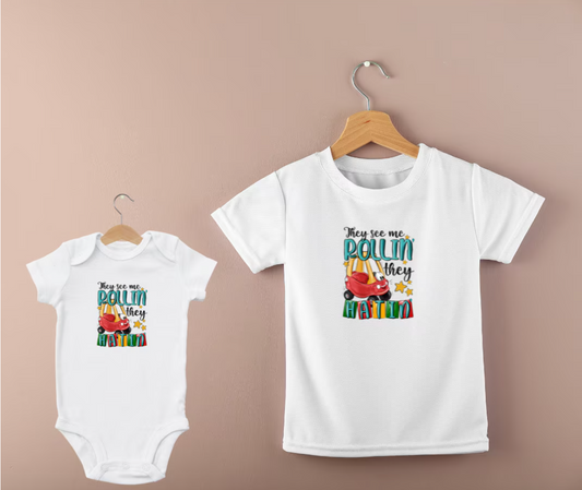 They See Me Rollin, Children's T-Shirt, Baby Bodysuit Vest, Funny T-Shirt, They Hating, Gift For Child, Toddler Present, Gift, Present