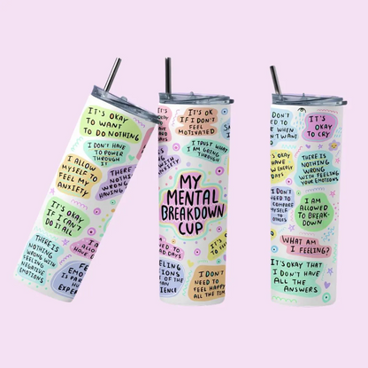 Mental Health Tumbler, Positive Affirmations Self Love, Affirmations Gift, Wellbeing Gift, Self Love Bottle, Gift For Her, Drink Bottle