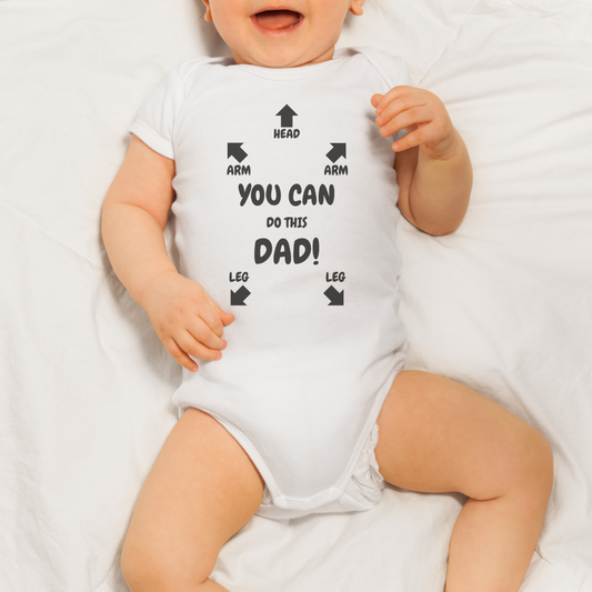 Dad You Can Do This, Baby Bodysuit, Funny Baby Vest, Baby Gift, Bodysuit, Baby Vest, Funny Baby Gift, Baby Dressing Guide, Baby Guide