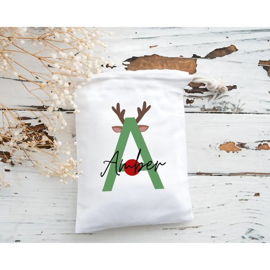 Custom Christmas Sack, Custom Present Sack, Reindeer, Present Sack, Christmas Present Holder, Xmas Presents, Xmas Sack