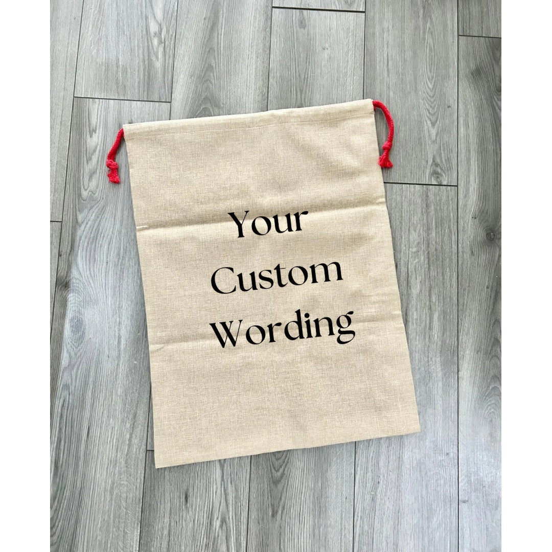 Custom Christmas Sack, Custom Present Sack, Reindeer, Present Sack, Christmas Present Holder, Xmas Presents, Any Wording, Christmas Gift Bag