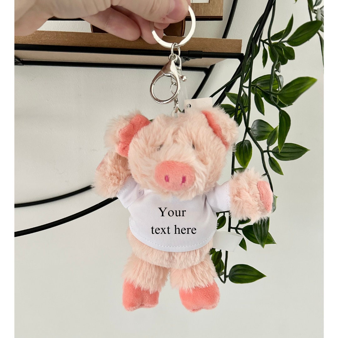 Custom Pig Keyring, Keyring Gift, Pig Gift, Pig Present, Custom Text Keyring, Personalised Pig Keyring, Gift For Her, Birthday Gift, Piggy