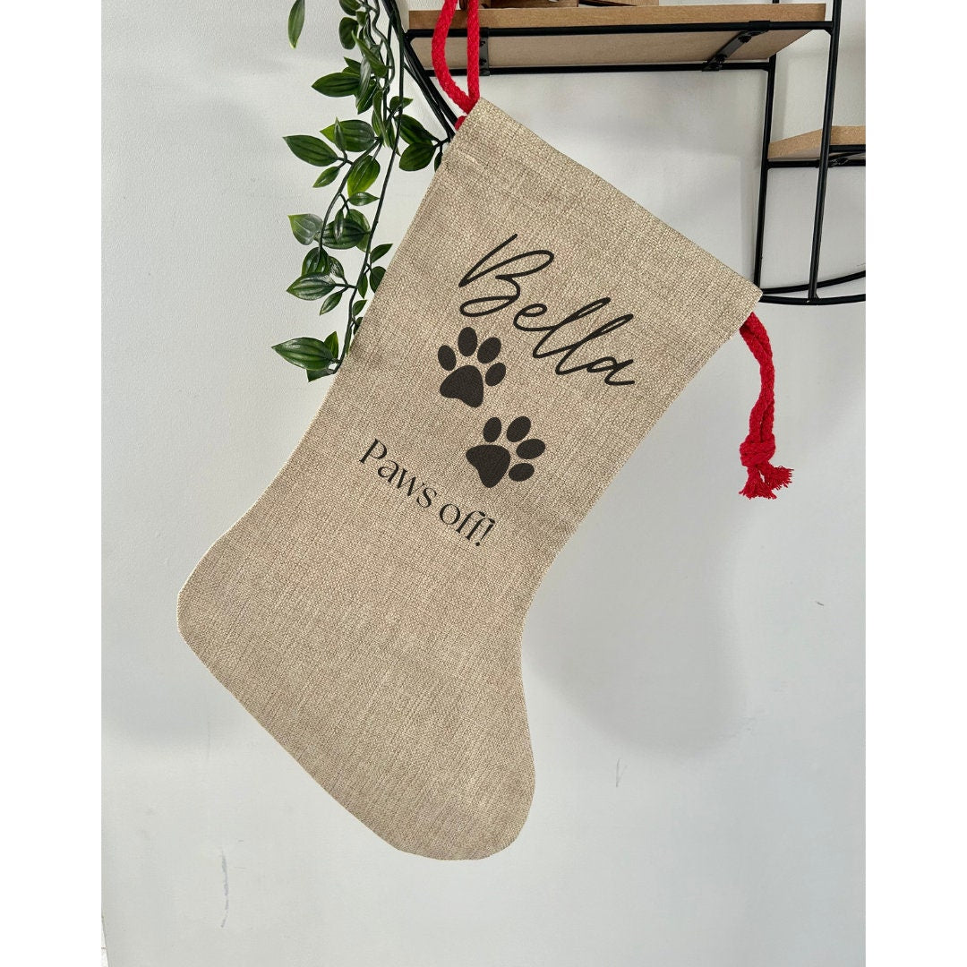 Custom Christmas Pet Stocking, Cat Stocking, Dog Stocking, Personalised Stocking, Paws, Doggy Christmas, Cat Christmas, Pet Gift, Xmas Pet