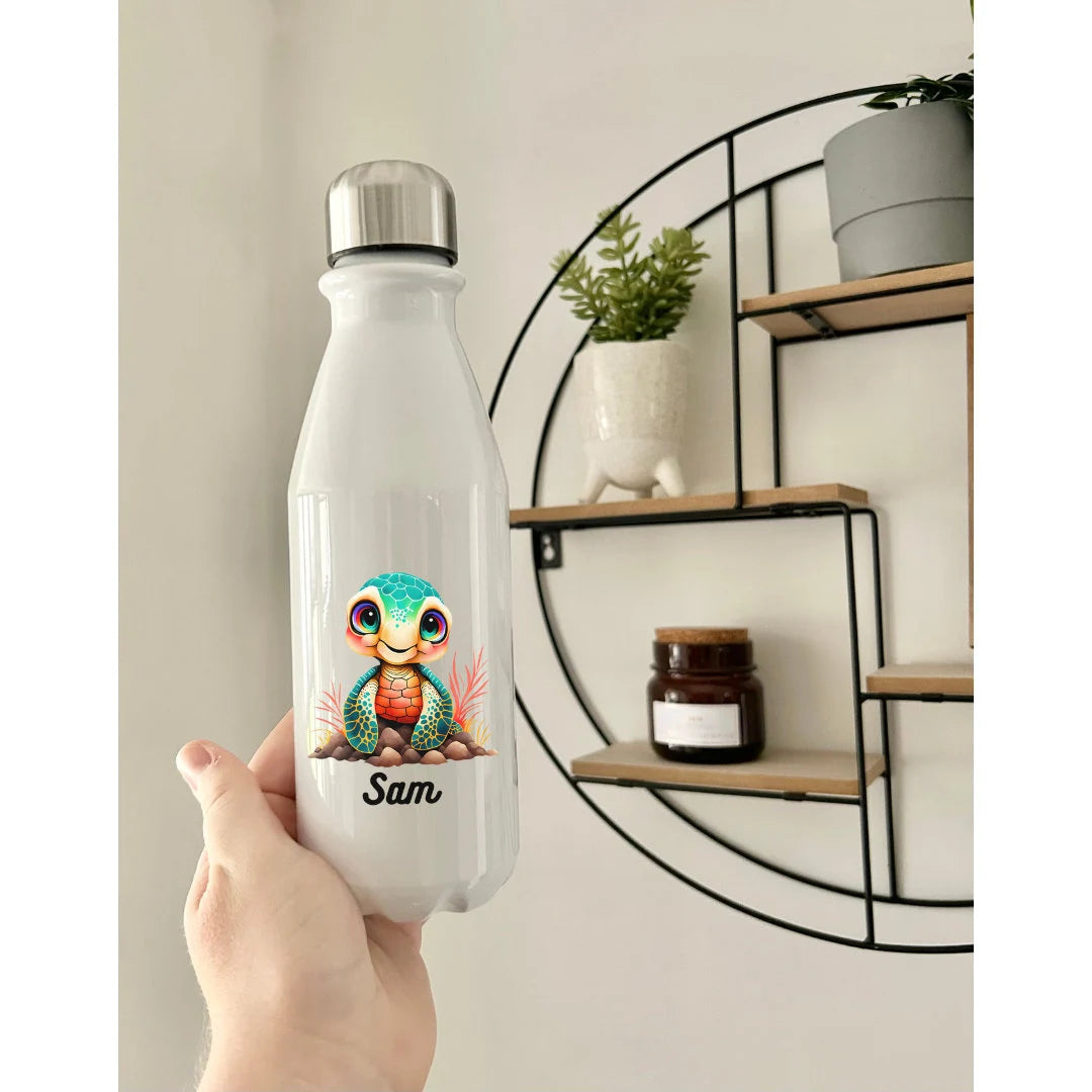 Custom Turtle Bottle, 650ml Bottle, Present Bottle, Personalised Bottle, Drink Bottle, Children Bottle, Present, Turtle Gift