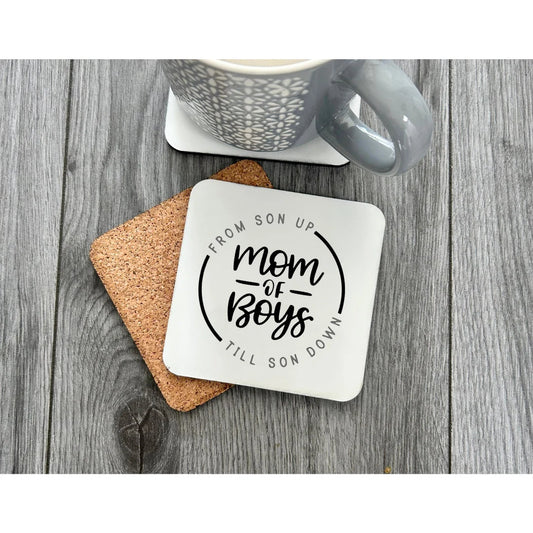 Mom Of Boys Coaster, Present, Drink, Gift, Boy Mom, Boys Mom, Mom Gift, Boy Mother Coaster, Boys Mom, For Mom, Boy Momma