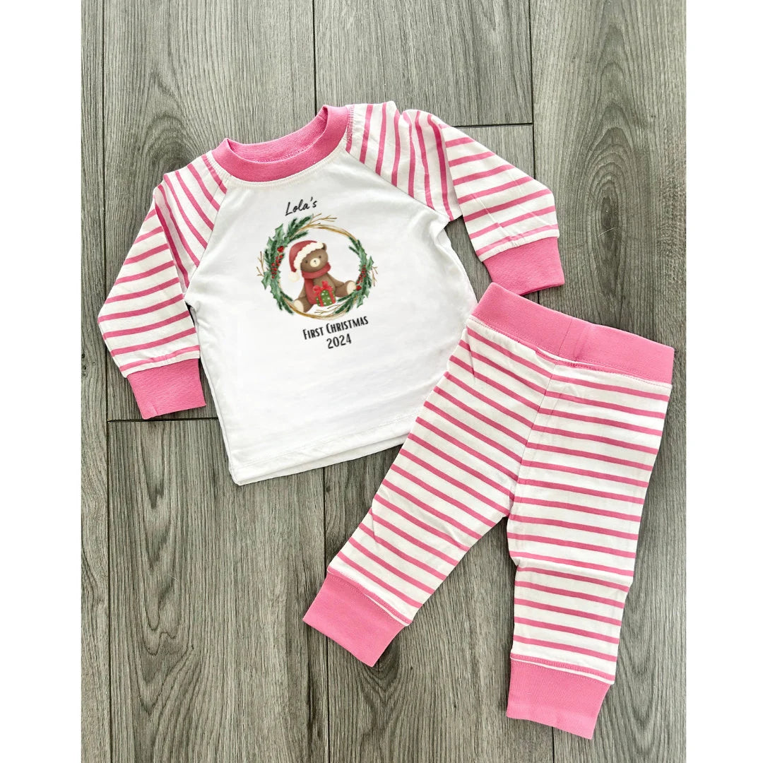 Personalised 1st Christmas Pyjamas, First Xmas, First Christmas PJS, Christmas Sleepwear, 1st Christmas Sleepwear, PJS, Christmas