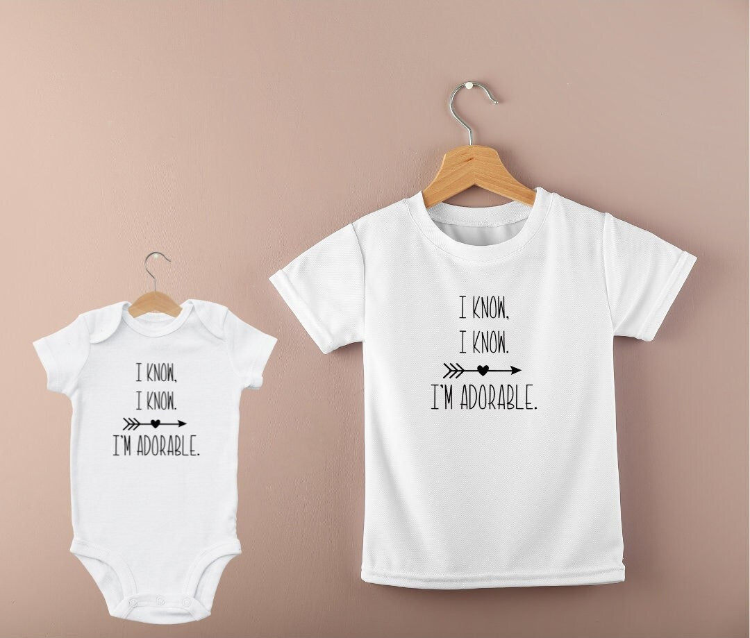 I Know I'm Adorable Children's Top, Baby Bodysuit, Cute Baby Body Suit, Child's Top, Cuteness, Adorable, Gift, Present, Clothing