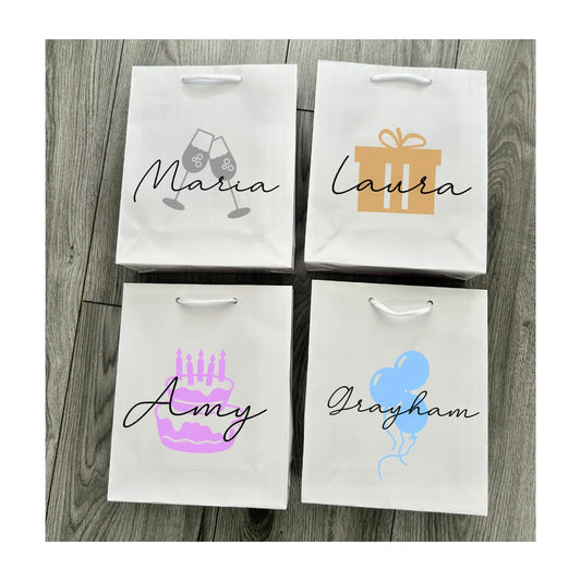 Personalised Birthday Luxury Gift Bag, Name, Various Colours, Birthday Bag, Present Holder, Gift Bag For Him, For Her, Present, Custom