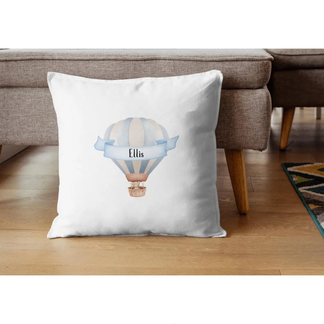 Personalised Hot Air Balloon, Cushion COVER, Gift for Kids, Birthday Gift, Nursery Decor, Gift For Him, Cute Decor, Air Balloon, Present