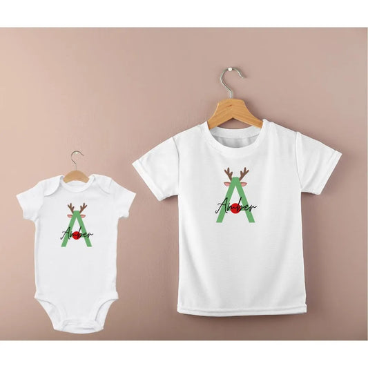 Personalised Christmas Children's Top, Baby Bodysuit, Named, Personalised, Custom, Xmas, Xmas Top, Xmas Baby Bodysuit, Christmas Top