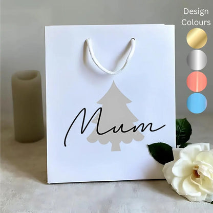 Personalised Christmas Luxury Gift Bag, Name, Various Colours, Xmas Bag, Present Holder, Gift Bag For Him, For Her, Present, Tree