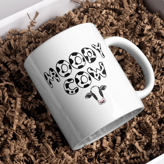 Moody Cow Mug, Funny Gift, Birthday Gift, Drinkware, Cow, For Her, Present, Funny Present, Mug Present, Joke Present