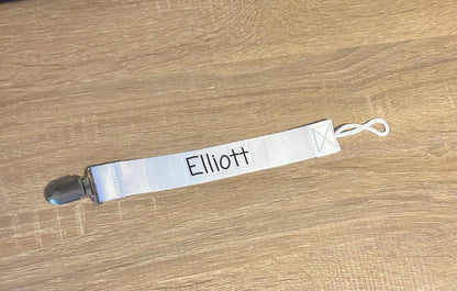 Personalised Dummy Clip, Custom Dummy Clip, Name On Dummy Clip, Soother, Dummy Strap, Pacifier Strap, Baby, Toddler, Clip On Dummy