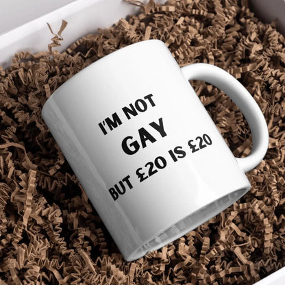 Gay Joke Mug, I'm Not Gay, Funny Gift, Birthday Gift, Drinkware, For Her, Present, Funny Present, Mug Present, Joke Present, Gay Gift