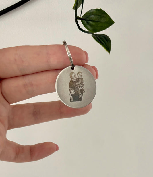 Personalisierter runder Schlüsselring, Foto-Schlüsselring, Foto und Text, Schlüsselring, personalisierter Schlüsselring, Foto auf Schlüsselring, Schlüsselbund, jedes Foto, jeder Text