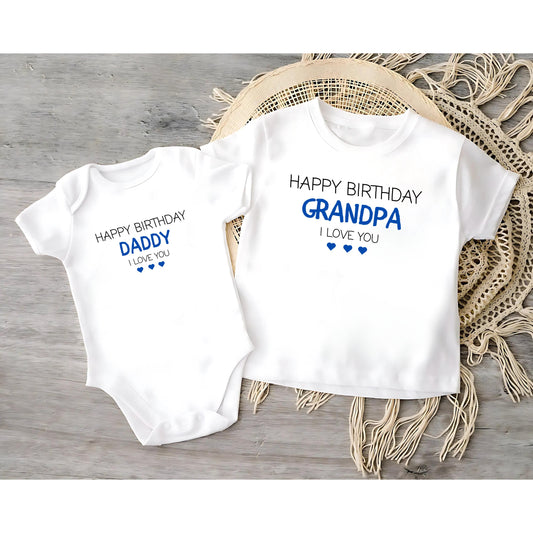 Personalisiertes Bluey Kinder T-Shirt, Baby Body Weste, Geburtstagsalter, Geburtstag Top, Geburtstag Body, Individuelles T-Shirt, Bluey und Bingo