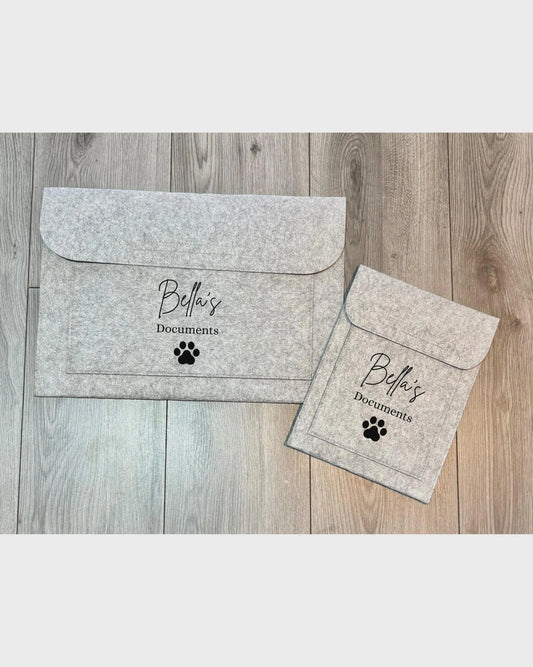 Personalised Pet Documents Folder, Custom Pet Name Folder, Paw Print Folder, Pet Records Organiser, Pet Paperwork Holder, Pet Lover Gift