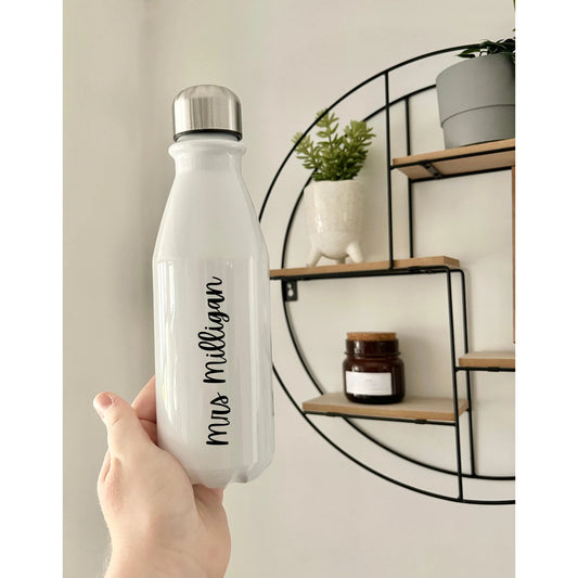 Personalised Teacher Water Bottle, Custom Drink Bottle with Teacher’s Name, Reusable Teacher Gift, End of Term or Thank You Present