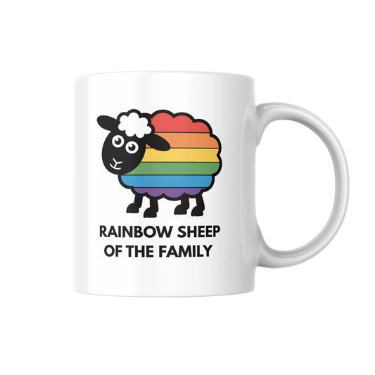 Rainbow Sheep Of The Family Mug, LGBTQ Pride Coffee Cup, Funny Queer Gift, Gay Pride Mug, Unique LGBTQ+ Family Humor Present