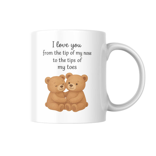 I Love You Mug, Teddy Bear Couple Mug, Romantic Gift for Partner, Cute Anniversary Gift, Valentines Day Mug, Boyfriend Girlfriend Gift