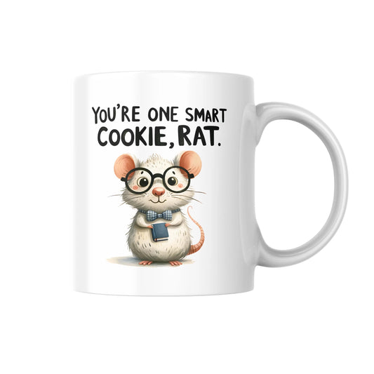 You’re One Smart Cookie Rat Mug, Funny Rat Lover Gift, Cute Animal Coffee Cup, Humour Mug for Her or Him, Novelty Pet Lover Mug