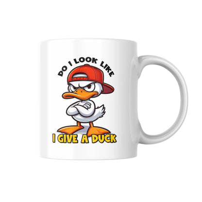 Do I Look Like I Give a Duck Mug, Funny Duck Coffee Cup, Cute Animal Humor Gift, Quirky Tea Mug, Humorous Pet Lover Present, UK Gift