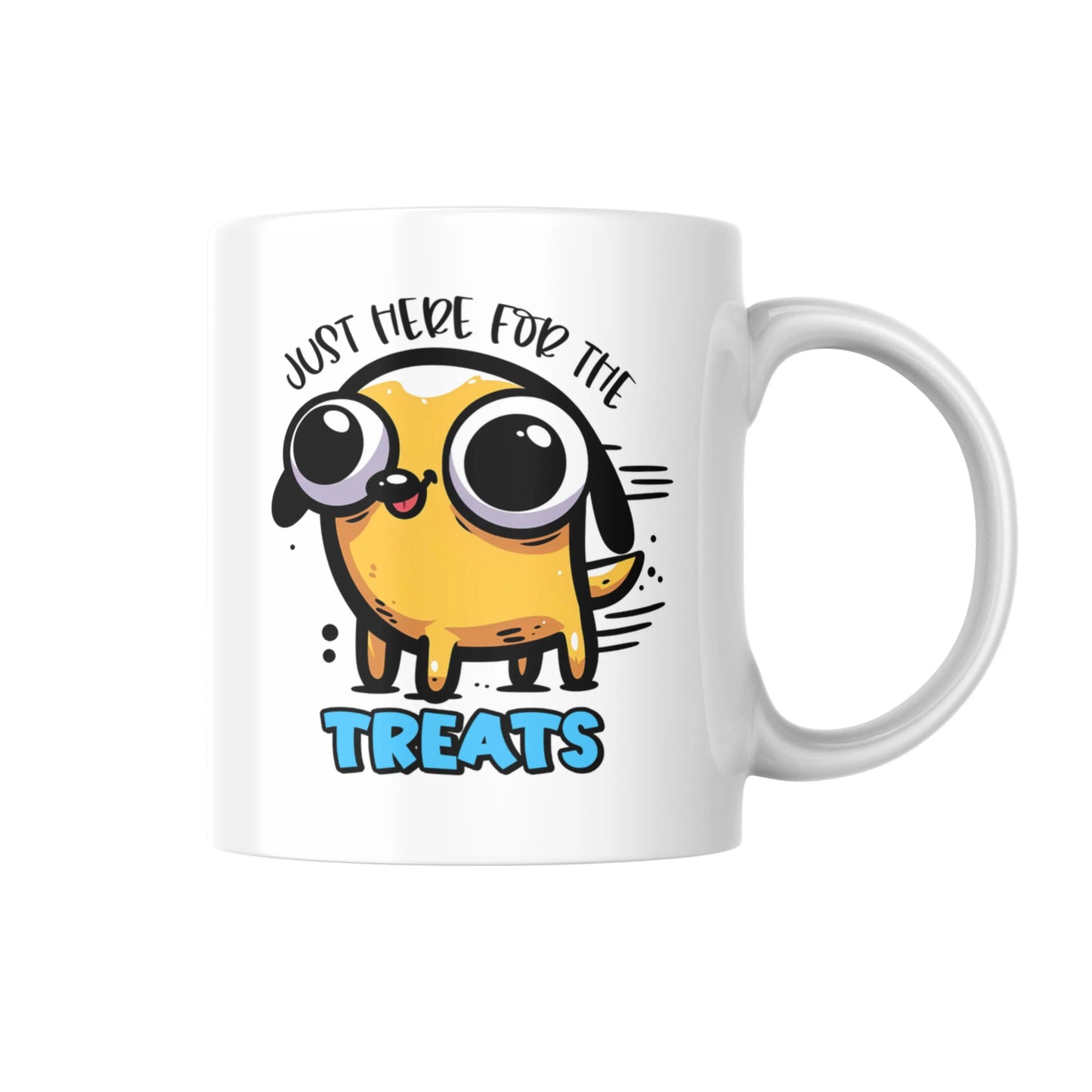 Just Here for the Treats Mug, Funny Coffee Cup, Cute Snack Lover Gift, Quirky Tea Mug, Humorous Pet or Food Lover Present, UK Gift