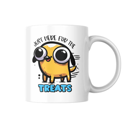 Just Here for the Treats Mug, Funny Coffee Cup, Cute Snack Lover Gift, Quirky Tea Mug, Humorous Pet or Food Lover Present, UK Gift