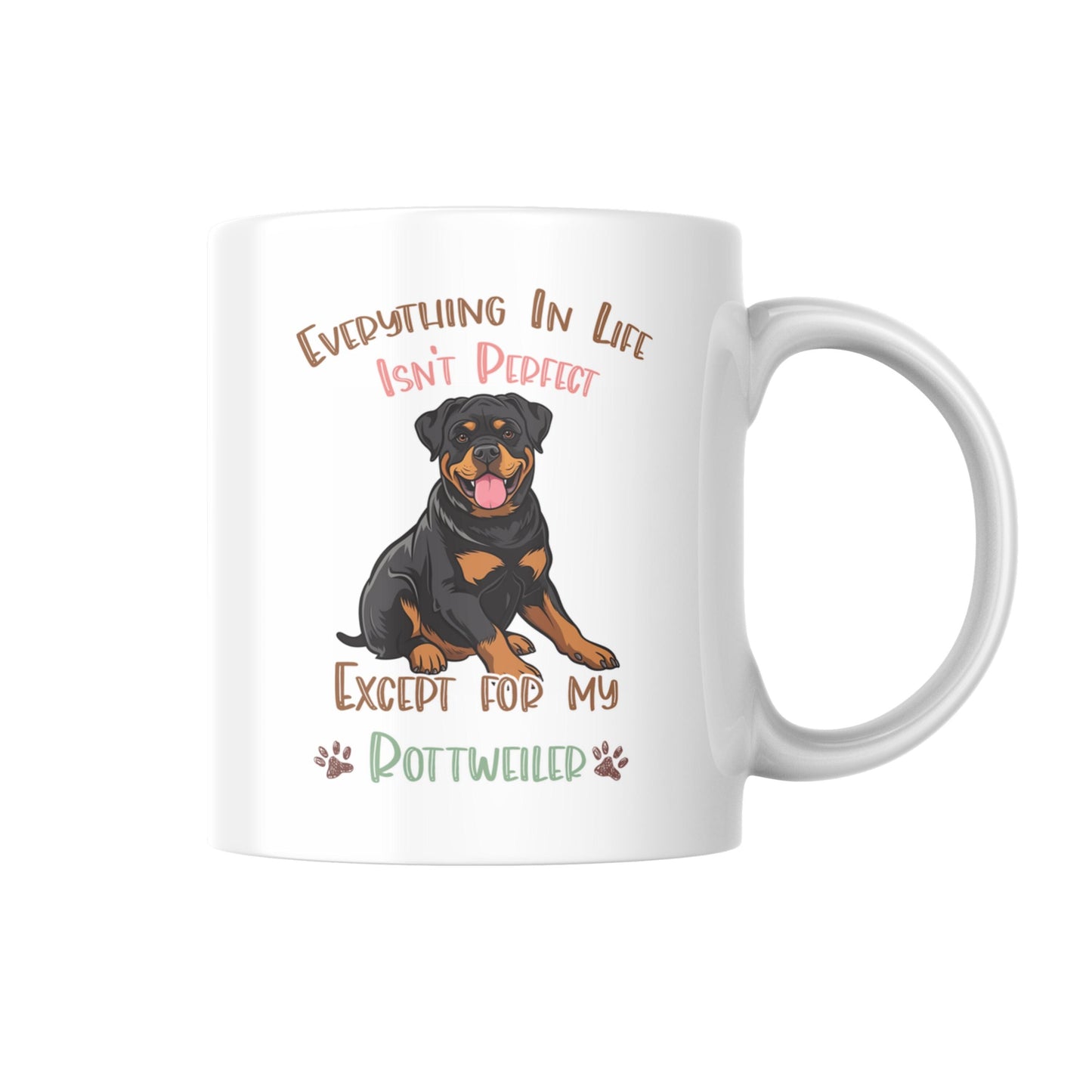 Everything in Life Isn’t Perfect Except My Rottweiler Mug, Funny Dog Lover Coffee Cup, Rottweiler Owner Gift, Dog Mum Pet Present