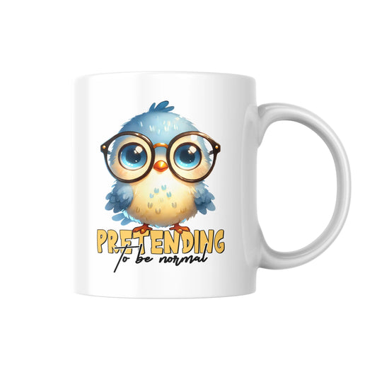 Pretending to Be Normal Bird Mug, Funny Bird Coffee Cup, Quirky Animal Lover Gift, Humorous Work from Home Mug, Cute Bird Mug, Office Humor