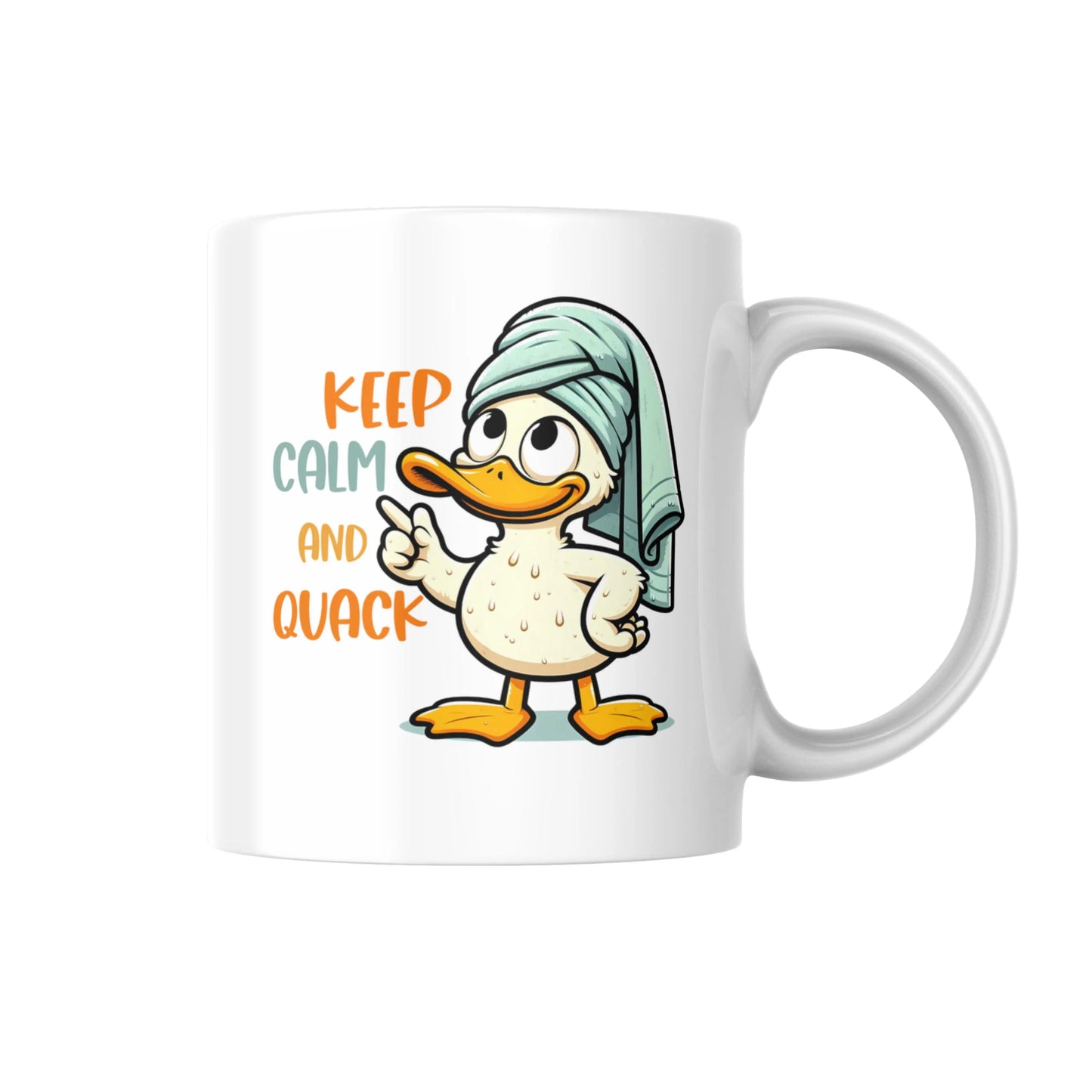 Keep Calm and Quack Mug, Funny Duck Lover Coffee Cup, Cute Animal Humor Gift, Quirky Tea Mug, Humorous Pet Owner Present, UK Gift