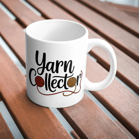 Yarn Collector Mug, Funny Crochet Mug, Crochet Lover Gift, Yarn Addict Cup, Crocheter Humour, Handmade Craft Mug