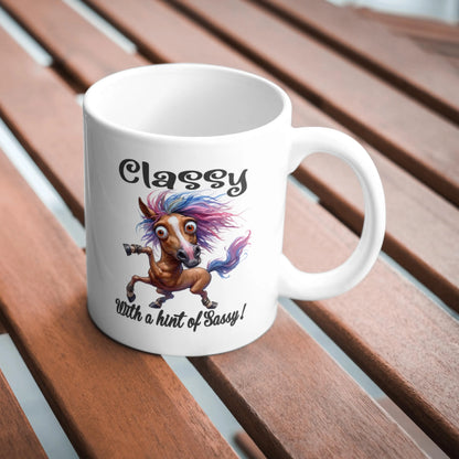 Classy With A Hint Of Sassy Mug, Funny Coffee Mug, Sarcastic Mug, Humour Mug, Novelty Mug, Gift For Her, Office Desk Mug