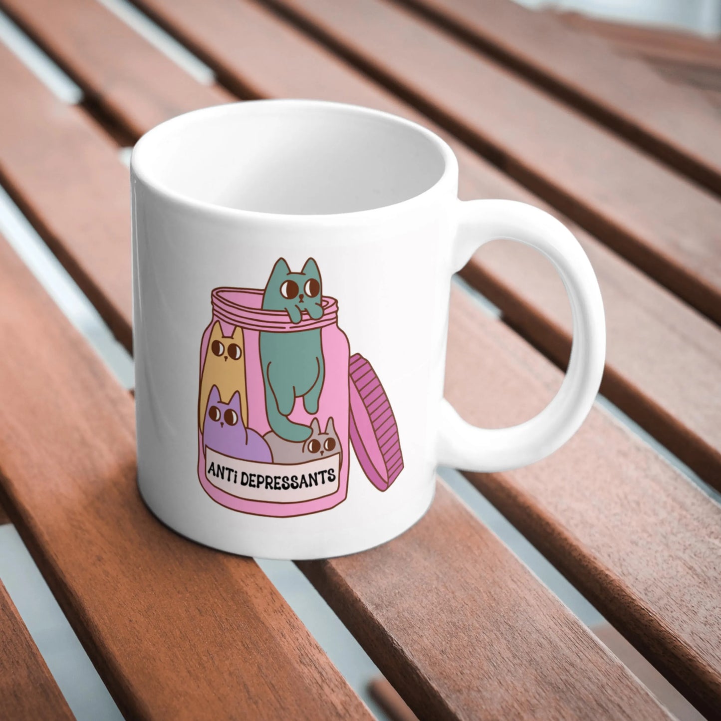 Antidepressants With Cats Mug, Funny Cat Mug, Cat Lover Gift, Quirky Coffee Mug, Novelty Cat Cup, Cat Mom Gift, Cute Cat Mug