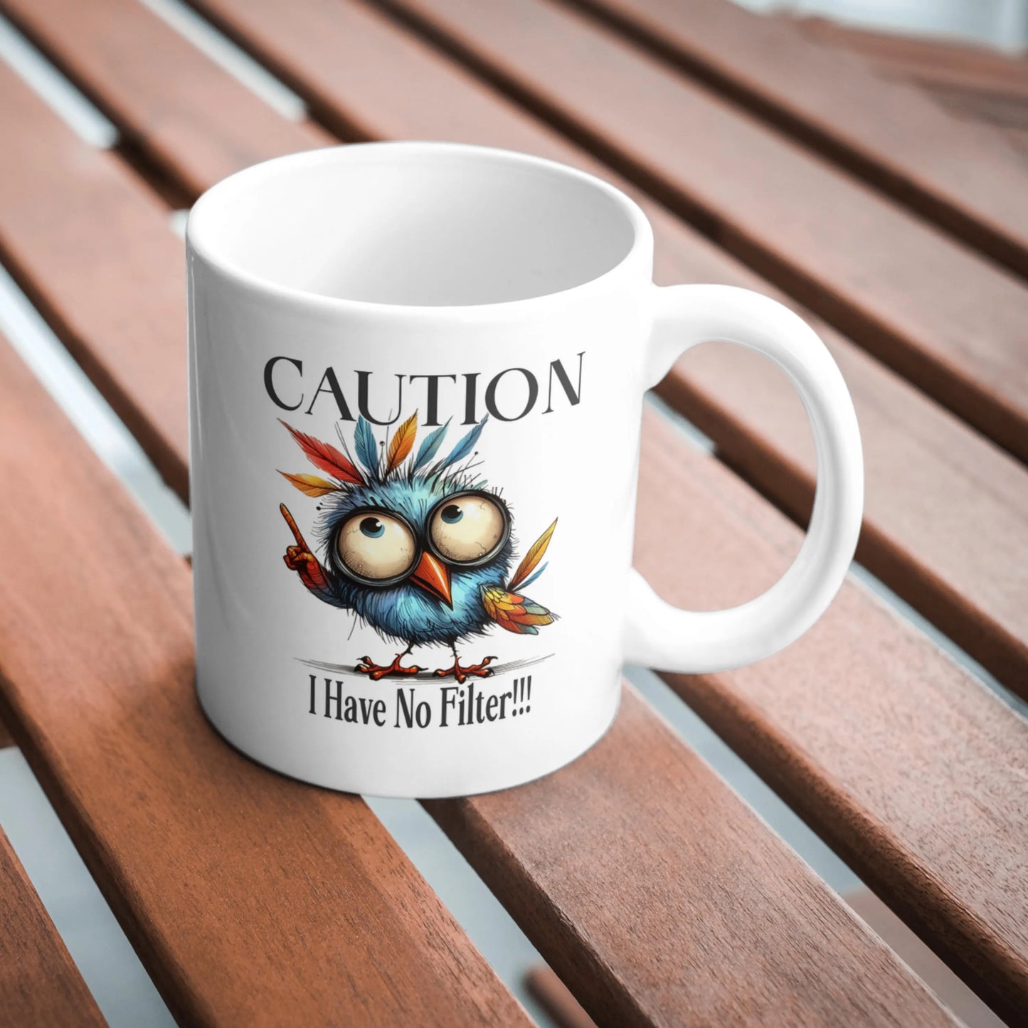 Caution I Have No Filter Mug, Funny Coffee Mug, Sarcastic Mug, Humour Mug, Novelty Mug, Gift For Her, Office Desk Mug