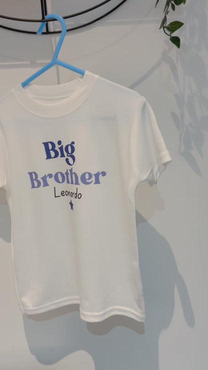 Personalised Big Brother T-Shirt, Little Brother T-Shirt, Baby Bodysuit Vest, Children's T-Shirt, Bodysuit, Brothers, Siblings, New Brother